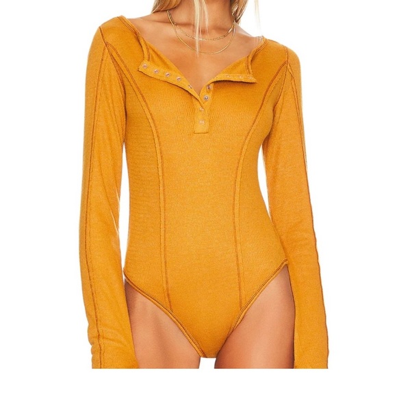 Free People Sloane Bodysuit / Amber Size: M - Picture 8 of 8